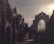 Luis Daguerre The Ruins of Holyrood Chapel,Edinburgh Effect of Moonlight china oil painting reproduction